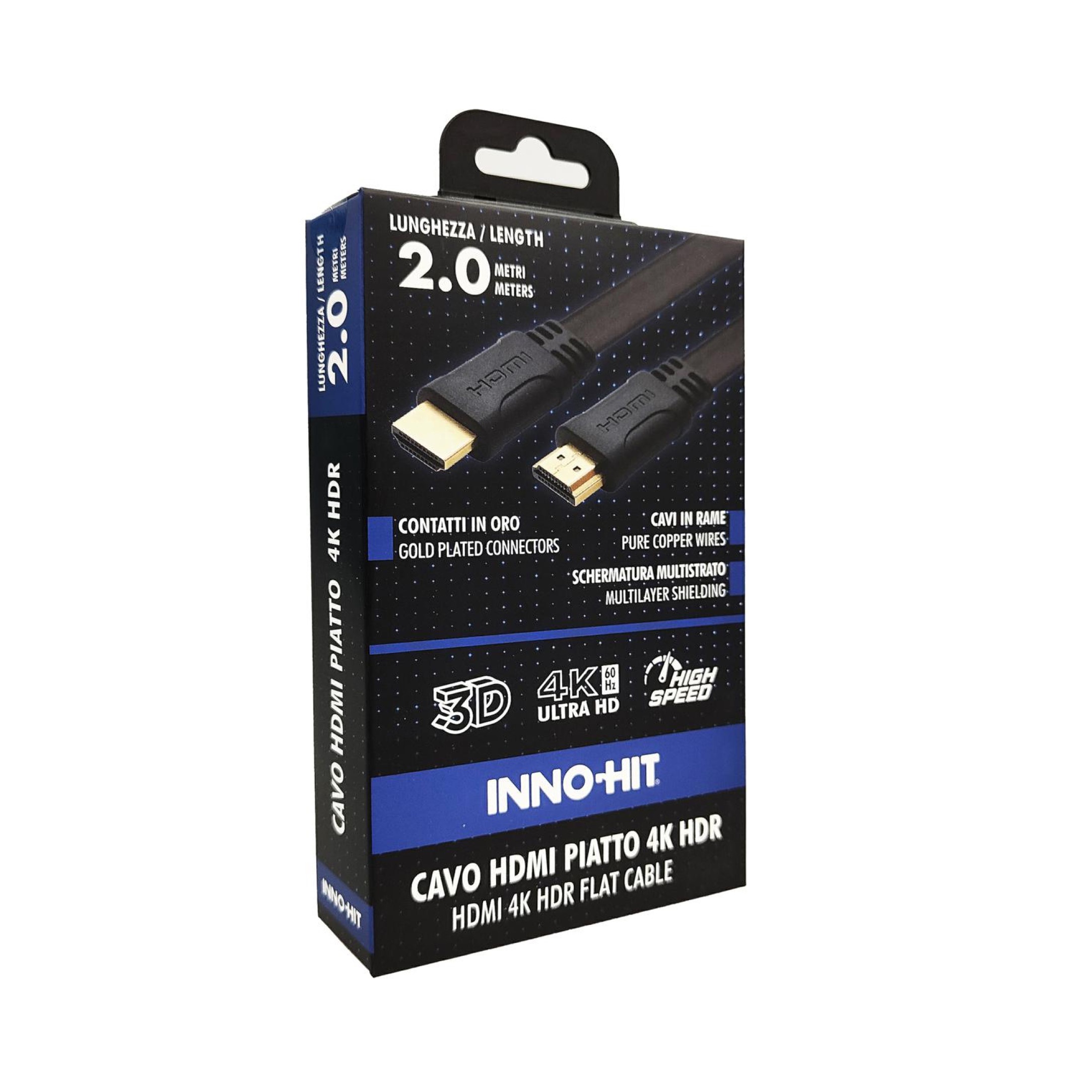 INNOHIT INNOHIT CAVO HDMI PIATTO 4K HDR 2MT - CAVI HDMI/VGA/DVI/DP | TecnoCARE.net Sabaudia, Latina, Terracina, San Felice Circeo e Pontinia