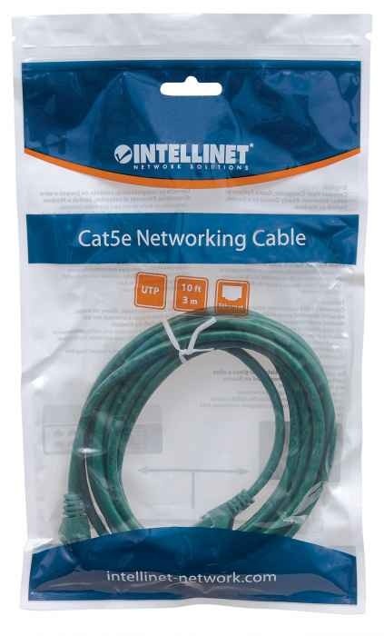 INTELLINET Intellinet Cat5e, UTP, 3m cavo di rete Verde U/UTP (UTP) - CAVI PER COMPUTER E PERIFERICHE | TecnoCARE.net Sabaudia, Latina, Terracina, San Felice Circeo e Pontinia