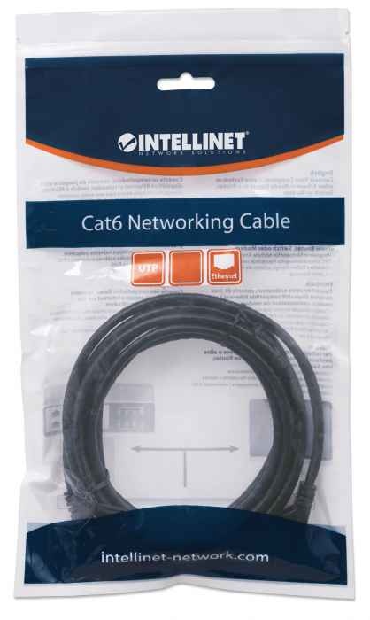 INTELLINET Intellinet 2m Cat6 cavo di rete Nero U/UTP (UTP) - CAVI PER COMPUTER E PERIFERICHE | TecnoCARE.net Sabaudia, Latina, Terracina, San Felice Circeo e Pontinia
