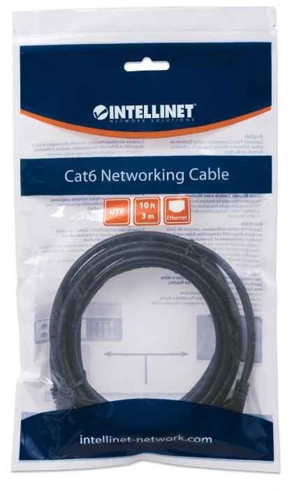 INTELLINET Intellinet 3m Cat6 cavo di rete Nero U/UTP (UTP) - CAVI PER COMPUTER E PERIFERICHE | TecnoCARE.net Sabaudia, Latina, Terracina, San Felice Circeo e Pontinia