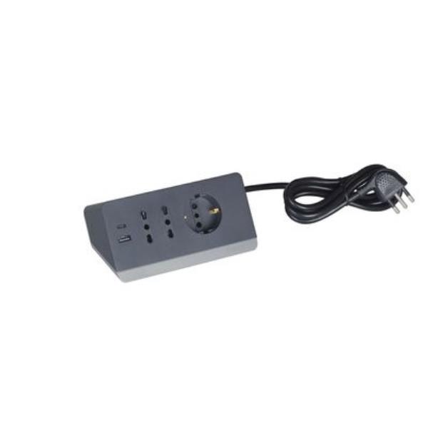 LEGRAND LEGRAND MULTIPRESA DA SCRIVANIA CON 2 PRESE USB TIPO A E C, GRIGIA - MULTIPRESE | TecnoCARE.net Sabaudia, Latina, Terracina, San Felice Circeo e Pontinia