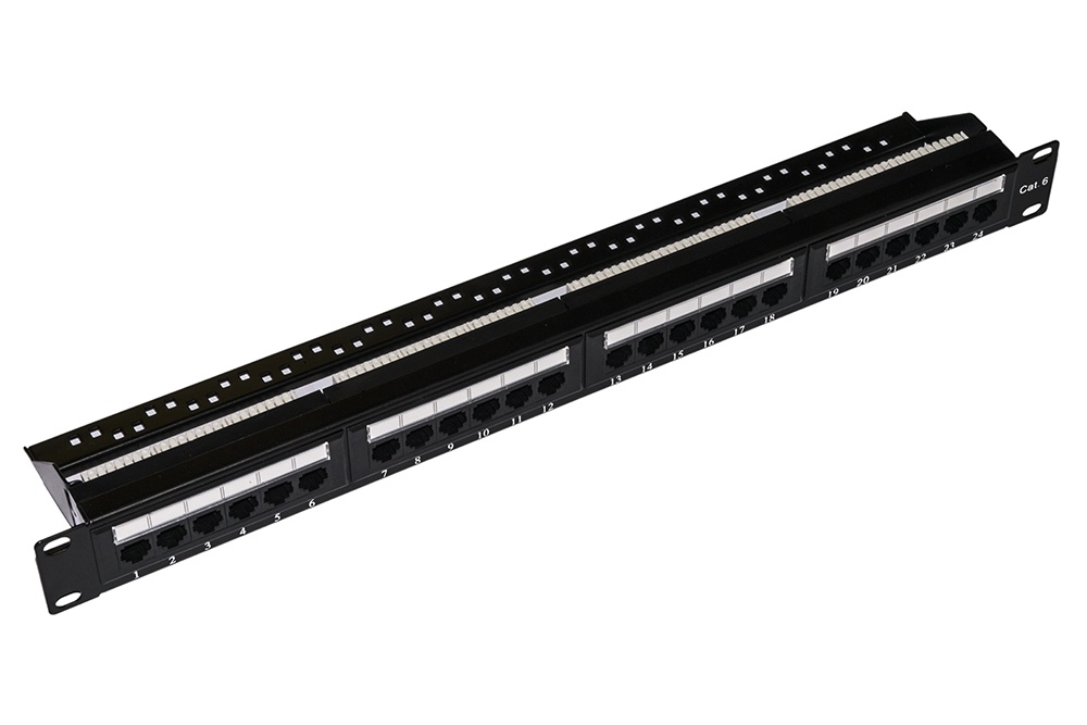 LINK PANNELLO PATCH 19 NON SCHERMATO UTP 24 PORTE 8 POLI RJ45 PER RETI CATEGORIA 6 NERO - ARMADI RACK ACCESSORI | TecnoCARE.net Sabaudia, Latina, Terracina, San Felice Circeo e Pontinia