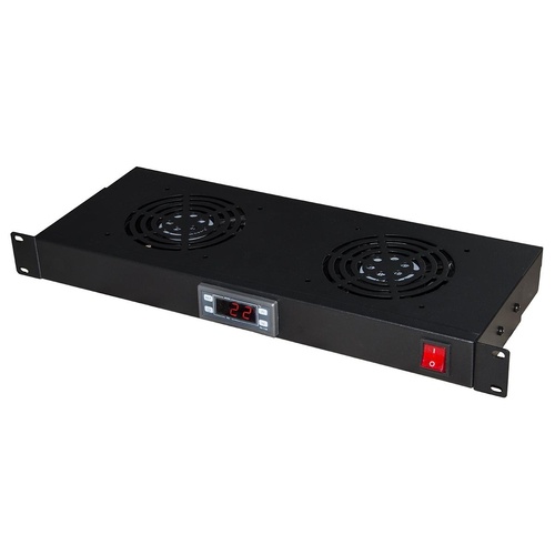 LINK MODULO 2 VENTOLE RAFFREDDAMENTO CON DISPLAY NERO - ARMADI RACK ACCESSORI | TecnoCARE.net Sabaudia, Latina, Terracina, San Felice Circeo e Pontinia