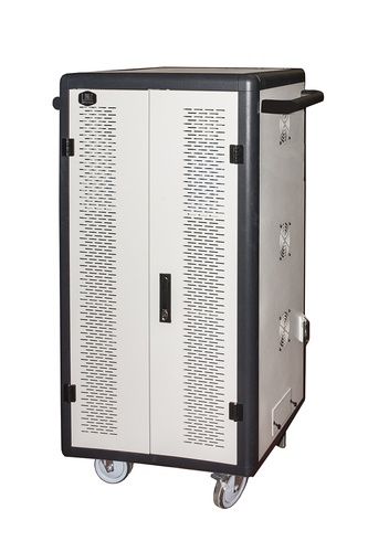 LINK ARMADIO ALLOGGIAMENTO 45 TABLET CON RUOTE MULTIPRESE INCLUSE VENTOLE DI RAFFREDDAMENTO PORTA IN ACCIAIO TRAFORATA COLORE GRIGIO NERO - ARMADI RACK | TecnoCARE.net Sabaudia, Latina, Terracina, San Felice Circeo e Pontinia