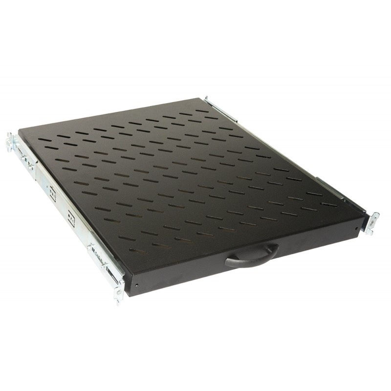 LINK RIPIANO UNIVERSALE PER ARMADIO RACK 19 ESTRAIBILE SU BINARI TELESCOPICI 1 UNITA NERO 370 MM. - ARMADI RACK ACCESSORI | TecnoCARE.net Sabaudia, Latina, Terracina, San Felice Circeo e Pontinia