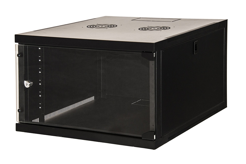LINK ARMADIO RACK 19 6U LINK SERIE LIGHT COLORE NERO CON PORTA VETRO (AxPxL) MM 300X400X530 RIPIANO INCLUSO - ARMADI RACK | TecnoCARE.net Sabaudia, Latina, Terracina, San Felice Circeo e Pontinia