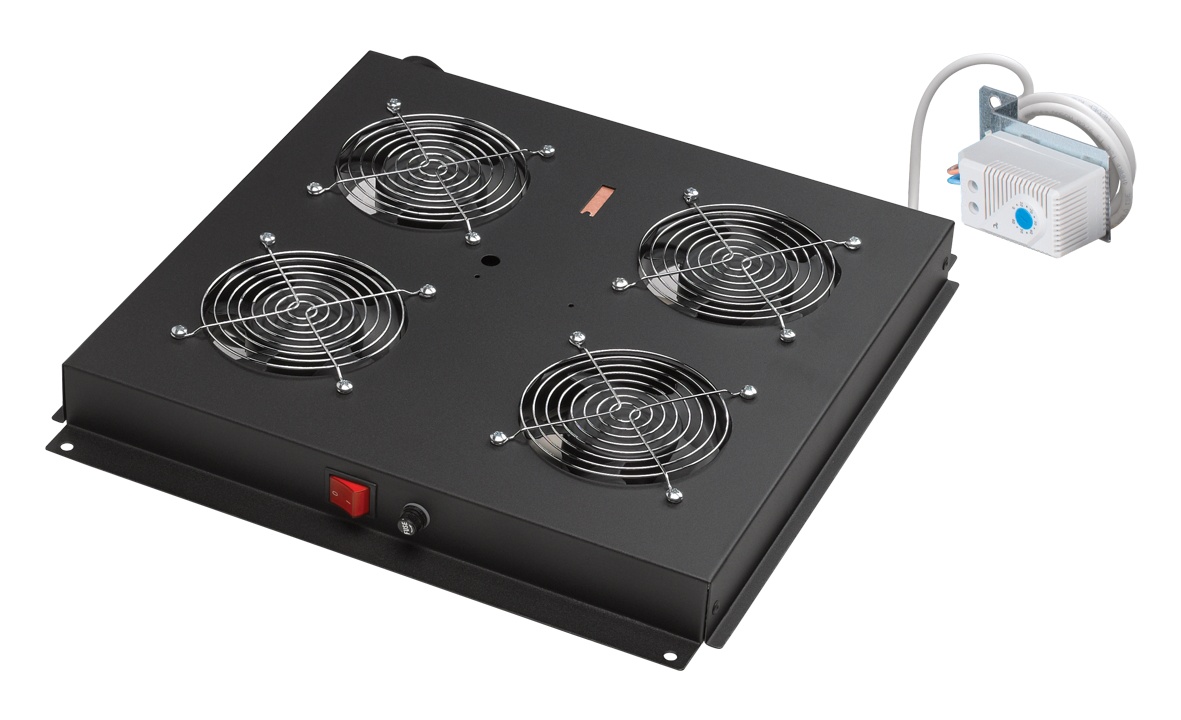 LINK GRUPPO 4 VENTOLE CON TERMOSTATO PER ARMADI RACK LINK EAVI NERO - ARMADI RACK ACCESSORI | TecnoCARE.net Sabaudia, Latina, Terracina, San Felice Circeo e Pontinia