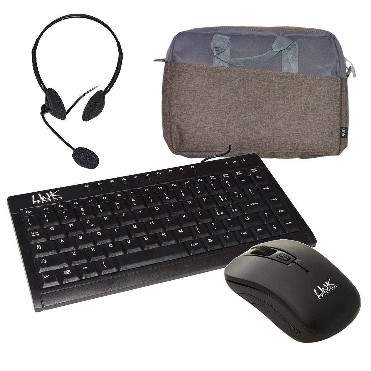LINK LINK BUNDLE BORSA LKEL01PB + MOUSE LKMOS02 + TASTIERA LKTAST04  + CUFFIA LKHS01 - BORSE PER NOTEBOOK | TecnoCARE.net Sabaudia, Latina, Terracina, San Felice Circeo e Pontinia