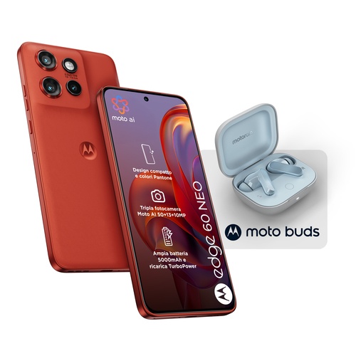 MOTOROLA MOTOROLA SMARTPHONE 60 NEO 8+256GB 6.36 5G PANT.POINCIANA + MOTO BUDS - SMARTPHONE | TecnoCARE.net Sabaudia, Latina, Terracina, San Felice Circeo e Pontinia