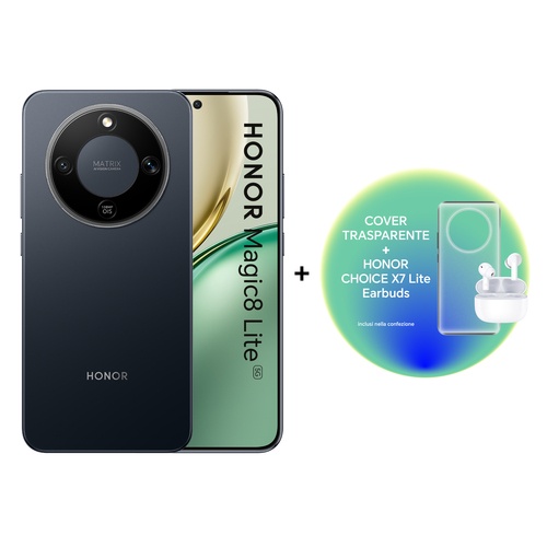 HONOR HONOR SMARTPHONE MAGIC8 LITE 8 256GB M. BLACK + X7 LITE + TPU CASE - SMARTPHONE | TecnoCARE.net Sabaudia, Latina, Terracina, San Felice Circeo e Pontinia
