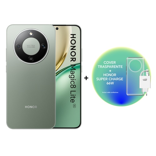 HONOR HONOR SMARTPHONE MAGIC8 LITE 8 512GB F.GREEN + CHARGER 66W + TPU CASE - SMARTPHONE | TecnoCARE.net Sabaudia, Latina, Terracina, San Felice Circeo e Pontinia
