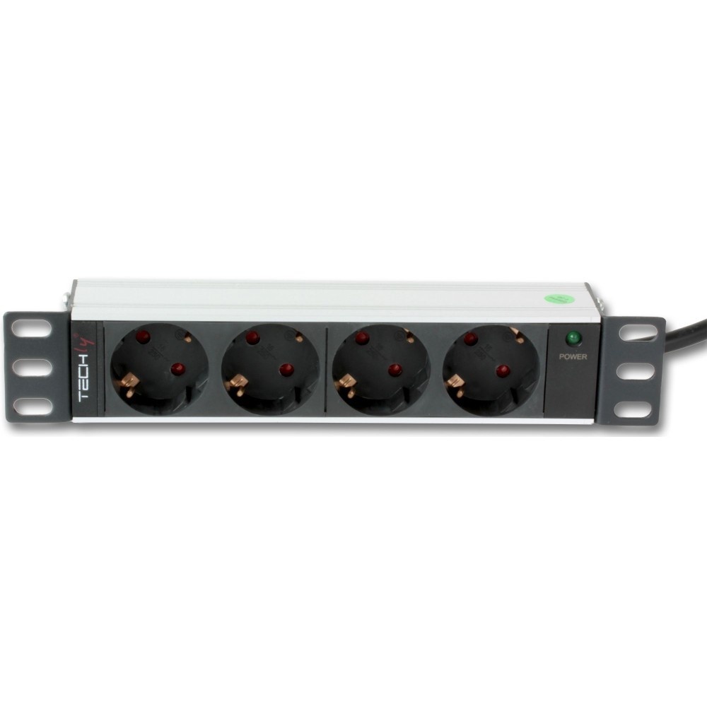 TECHLY Techly I-CASE M10-4D Barra di alimentazione 10' 1U X4 - prese Schuko - BATTERIE E ALIMENTATORI | TecnoCARE.net Sabaudia, Latina, Terracina, San Felice Circeo e Pontinia