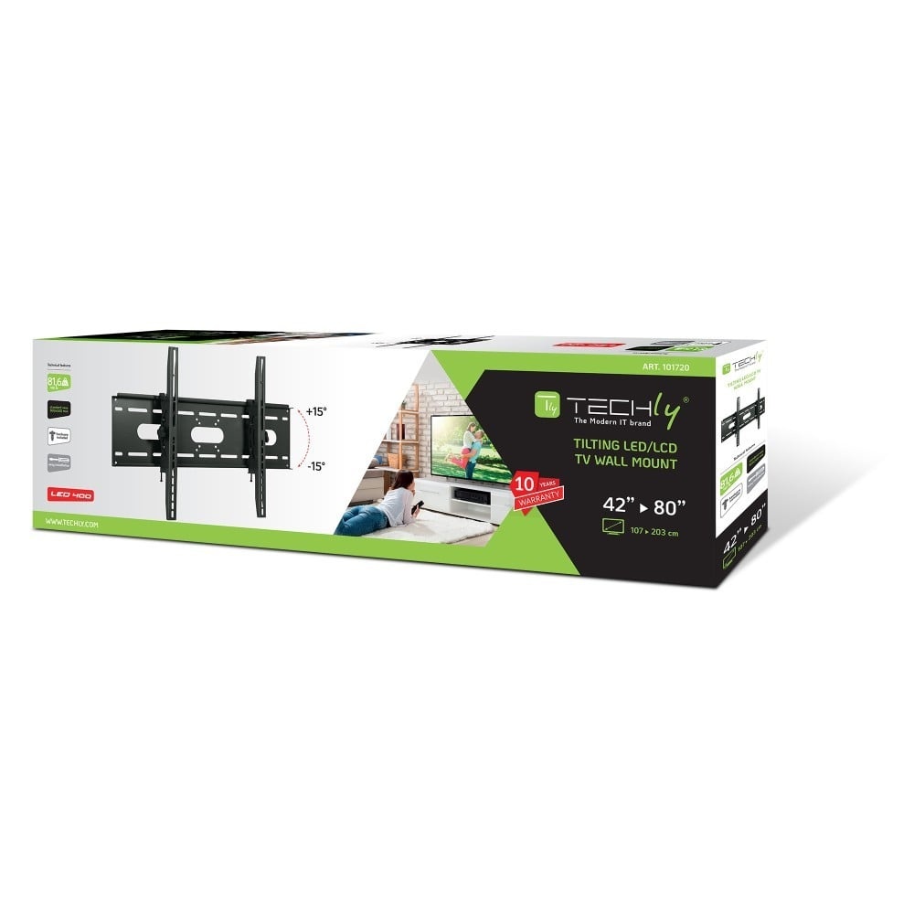 TECHLY Techly ICA-PLB 890 Supporto a parete per TV 42-80" LED/LCD 80kg inclinabile slim 82mm - ACCESSORI ED ELEMENTI PER APPARECCHIATURA AUDIO | TecnoCARE.net Sabaudia, Latina, Terracina, San Felice Circeo e Pontinia