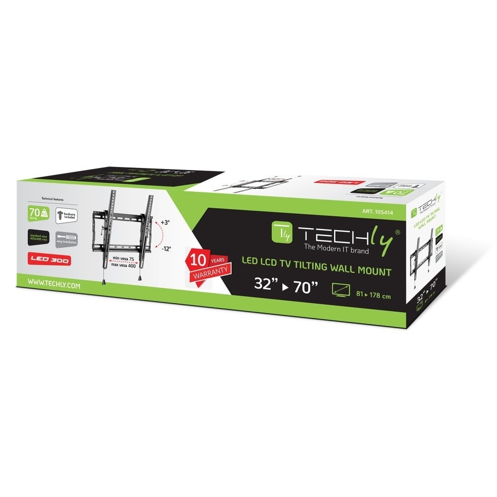 TECHLY Techly ICA-PLB 59T Supporto a parete per TV 32-70" LED/LCD 70kg inclinabile slim 49mm - ACCESSORI ED ELEMENTI PER APPARECCHIATURA AUDIO | TecnoCARE.net Sabaudia, Latina, Terracina, San Felice Circeo e Pontinia