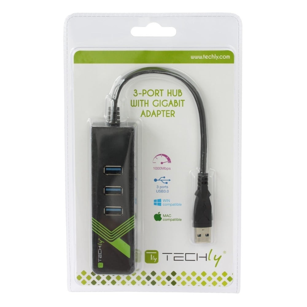 TECHLY Techly IDATA USB-ETGIGA-3U2 Scheda di rete/adattatore USB 3.0 a RJ45 Gigabit, hub 3x USB 3.2 - PC | TecnoCARE.net Sabaudia, Latina, Terracina, San Felice Circeo e Pontinia