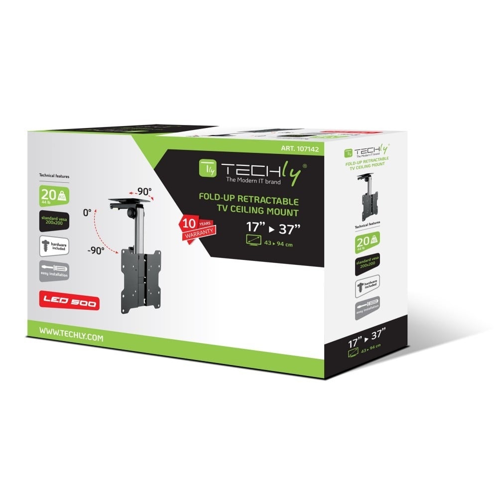 TECHLY Techly ICA-CPLB 222 Supporto a soffitto per TV 17-37" LED/LCD 20kg pieghevole - ACCESSORI ED ELEMENTI PER APPARECCHIATURA AUDIO | TecnoCARE.net Sabaudia, Latina, Terracina, San Felice Circeo e Pontinia