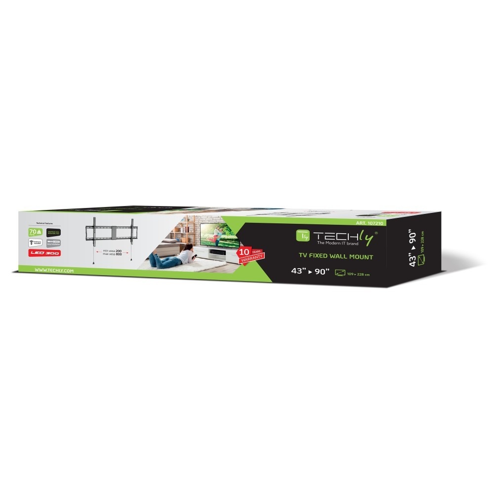 TECHLY Techly ICA-PLB 948F Supporto a parete per TV 43-90" LED/LCD 70kg slim 29mm - ACCESSORI ED ELEMENTI PER APPARECCHIATURA AUDIO | TecnoCARE.net Sabaudia, Latina, Terracina, San Felice Circeo e Pontinia