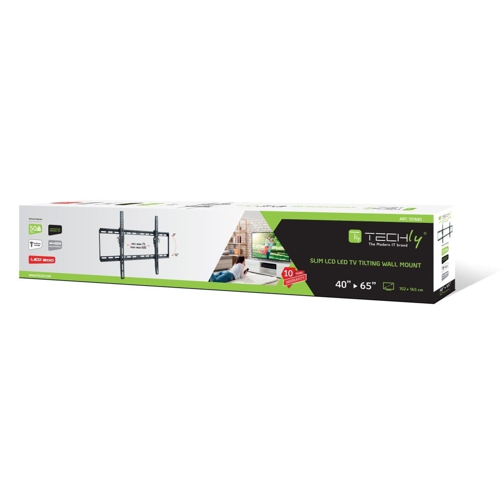TECHLY Techly ICA-PLB 161L Supporto a parete per TV 40-65" LED/LCD 50kg inclinabile slim 22mm - ACCESSORI ED ELEMENTI PER APPARECCHIATURA AUDIO | TecnoCARE.net Sabaudia, Latina, Terracina, San Felice Circeo e Pontinia