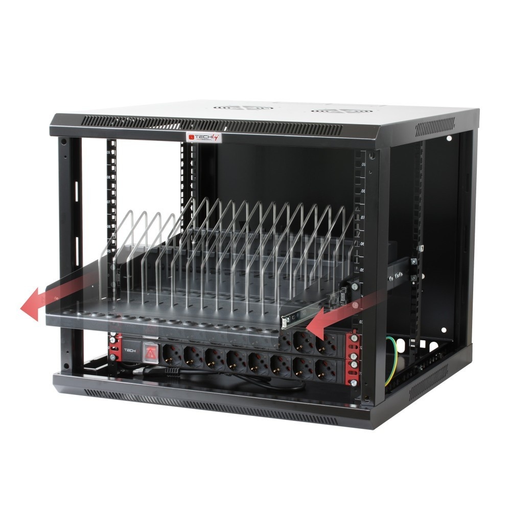 TECHLY Techly I-CABINET-TRAY14BK Mensola Rack Estensibile per Dispositivi Mobili 14 Slot - COMPONENTI | TecnoCARE.net Sabaudia, Latina, Terracina, San Felice Circeo e Pontinia