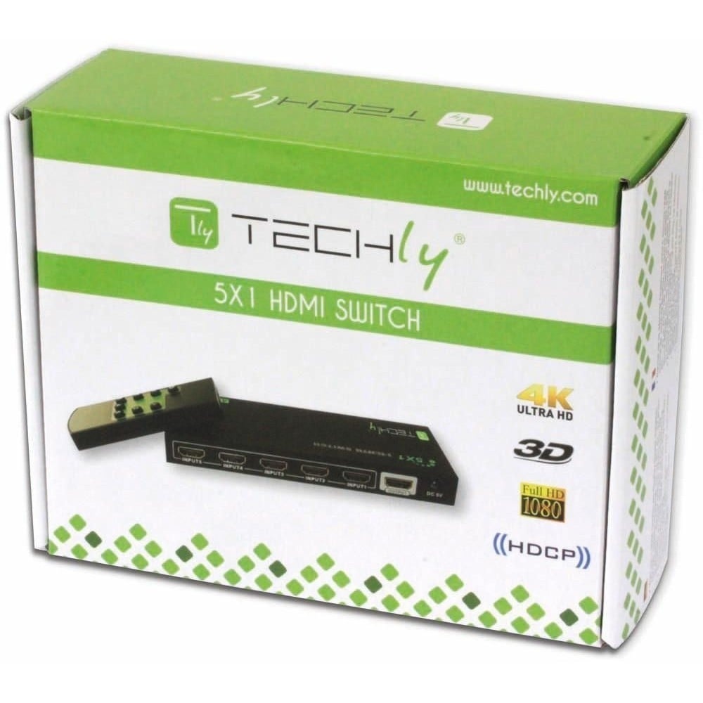TECHLY Techly IDATA HDMI-4K51 Switch HDMI 1.4 5x1 4K60Hz con telecomando - ELABORAZIONI E DISTRIBUZIONI DEL SEGNALE | TecnoCARE.net Sabaudia, Latina, Terracina, San Felice Circeo e Pontinia