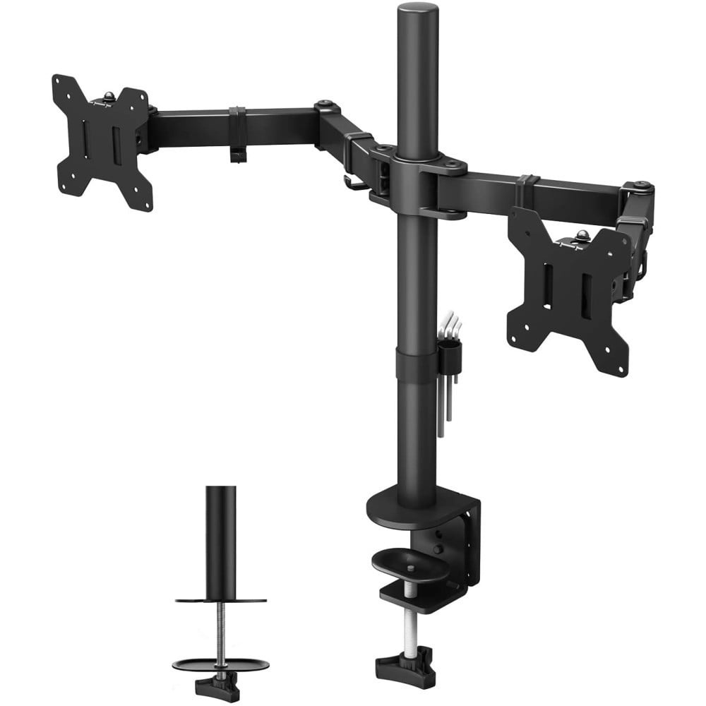 TECHLY Techly ICA-LCD 382-D Supporto per Doppio Monitor 13-27” LCD 10kg da Scrivania Rotante - MONITOR E ACCESSORI | TecnoCARE.net Sabaudia, Latina, Terracina, San Felice Circeo e Pontinia