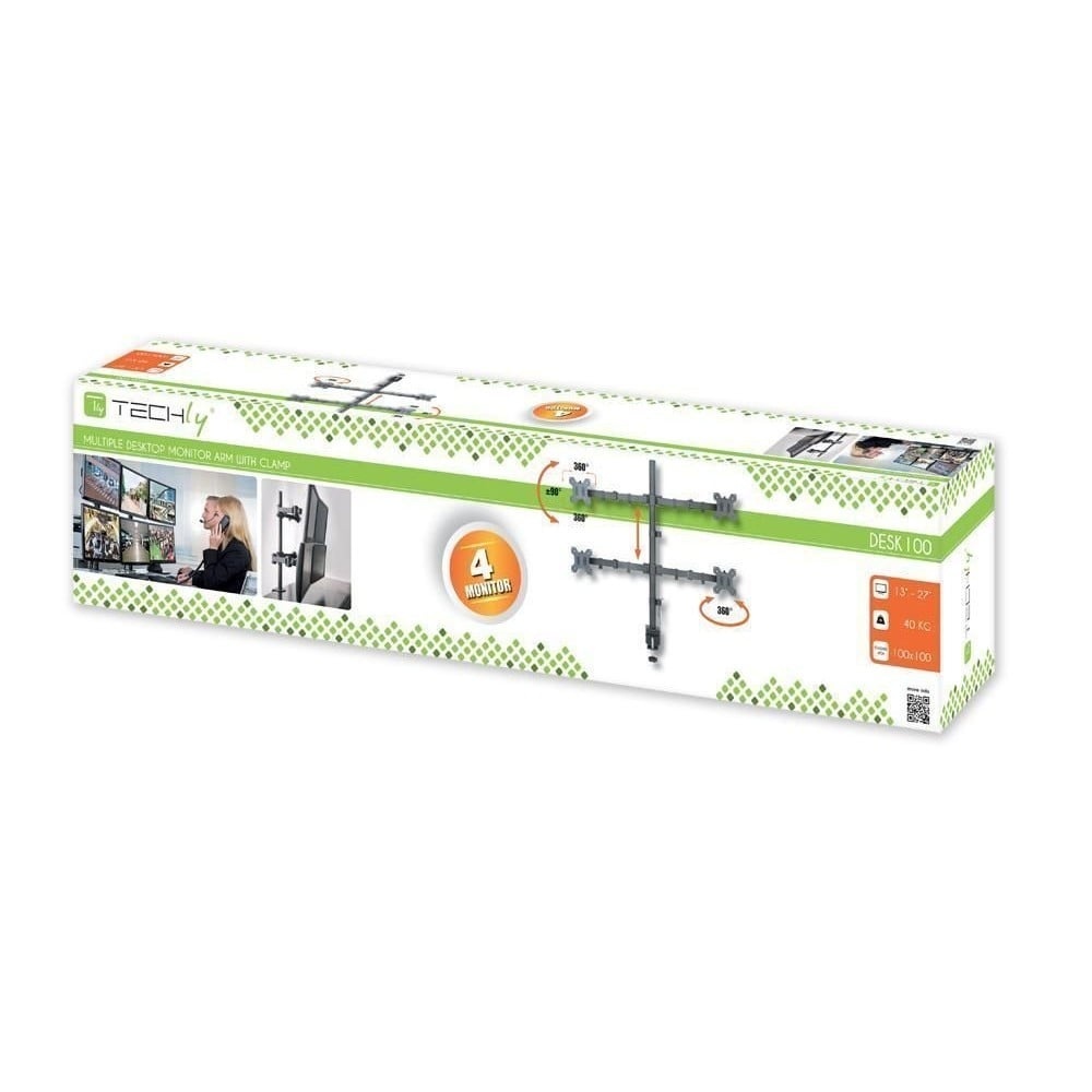 TECHLY Techly ICA-LCD 382-Q Supporto da scrivania per 4 monitor 13-27” LCD 10kg rotante - MONITOR E ACCESSORI | TecnoCARE.net Sabaudia, Latina, Terracina, San Felice Circeo e Pontinia
