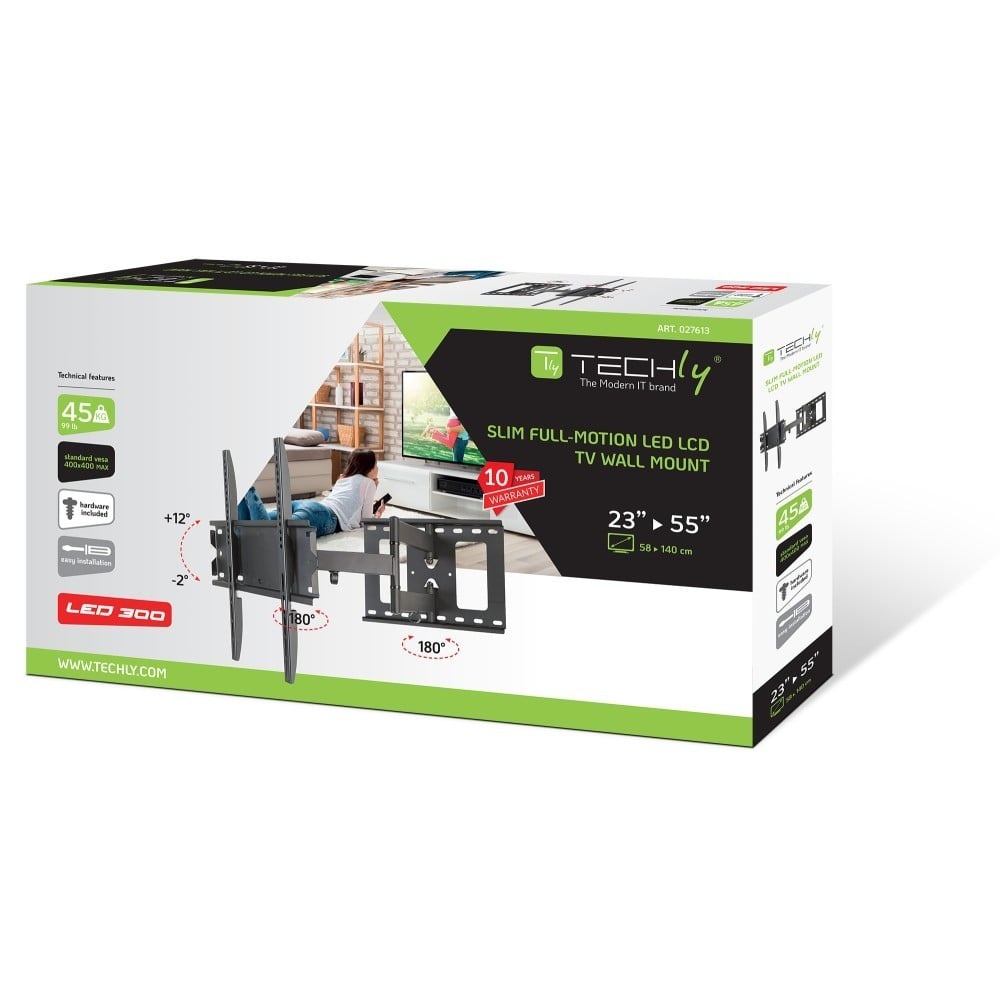TECHLY Techly ICA-PLB 148M Supporto a parete per TV 23-55" LED/LCD 45kg girevole inclinabile - ACCESSORI ED ELEMENTI PER APPARECCHIATURA AUDIO | TecnoCARE.net Sabaudia, Latina, Terracina, San Felice Circeo e Pontinia