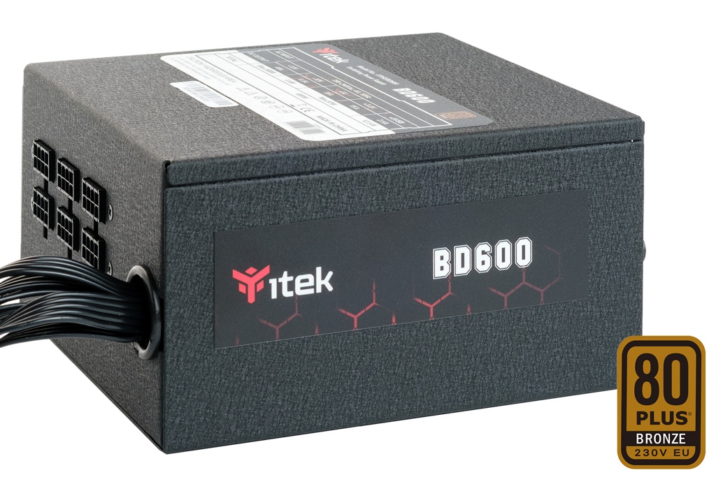 ITEK ITEK ALIMENTATORE BD600 - 600W, 80PLUS BRONZE, PFC ATTIVO, VENTOLA HDB 12CM, DC TO DC, SEMI MODULARE - ALIMENTATORI | TecnoCARE.net Sabaudia, Latina, Terracina, San Felice Circeo e Pontinia
