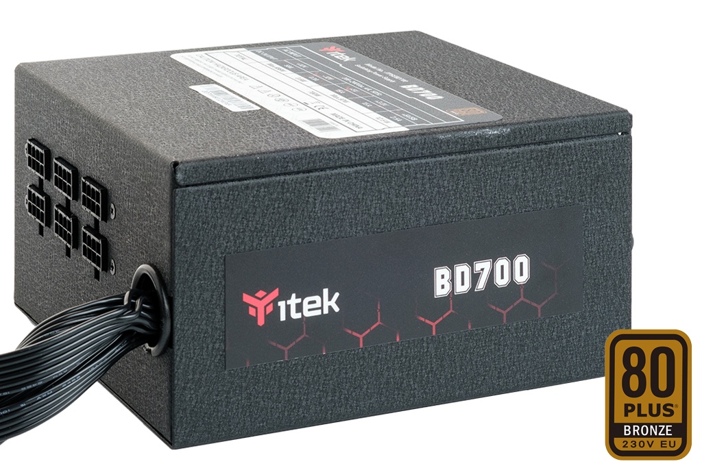 ITEK ITEK ALIMENTATORE BD700 - 700W, 80PLUS BRONZE, PFC ATTIVO, VENTOLA HDB 12CM, DC TO DC, SEMI MODULARE - ALIMENTATORI | TecnoCARE.net Sabaudia, Latina, Terracina, San Felice Circeo e Pontinia