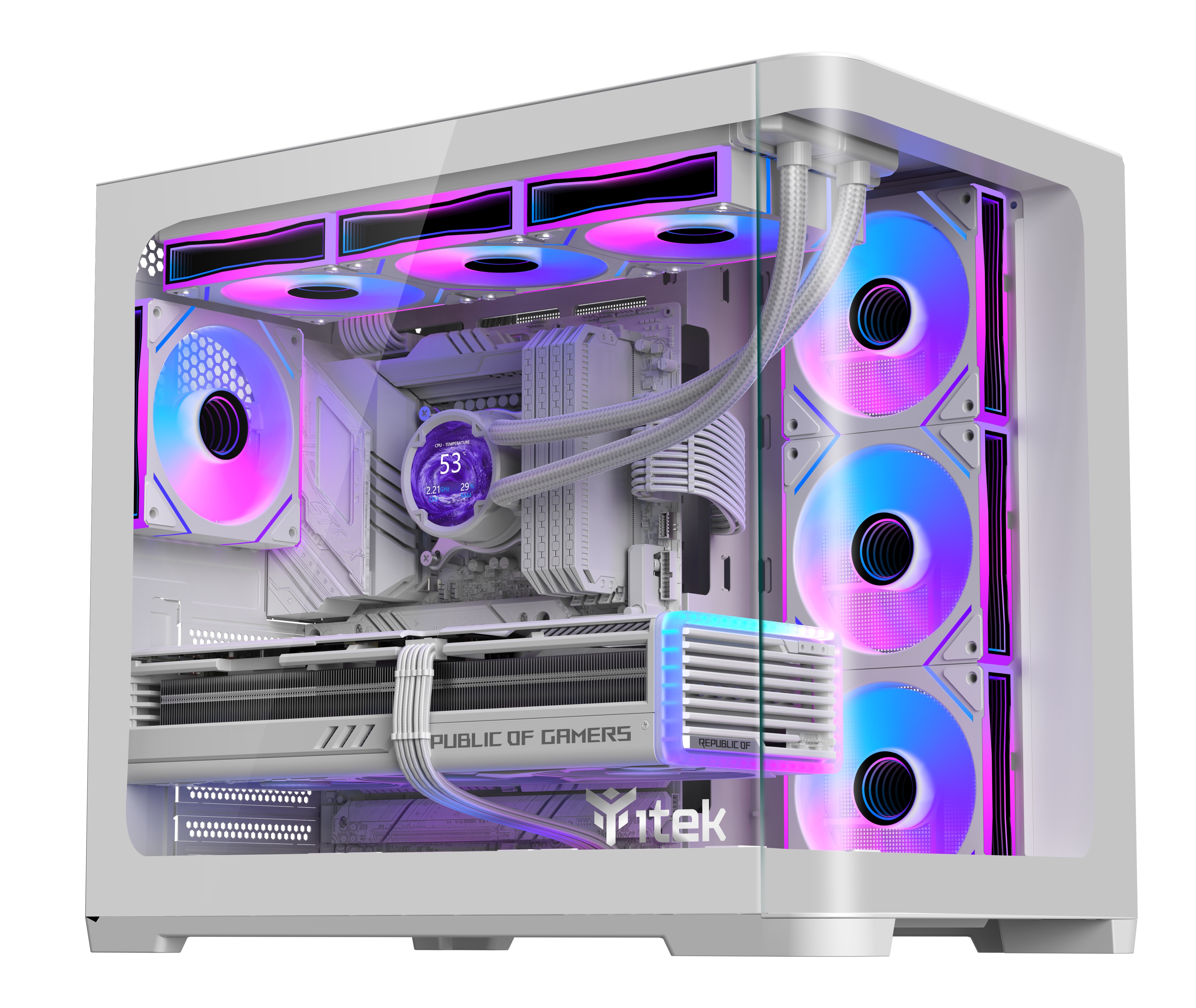 ITEK ITEK CASE DARK CAVE CURVED, GAMING TOWER, ATX, 4X12CM  ARGB FAN, 2XUSB3, TYPE-C, CURVED TEMP GLASS S - CASE | TecnoCARE.net Sabaudia, Latina, Terracina, San Felice Circeo e Pontinia