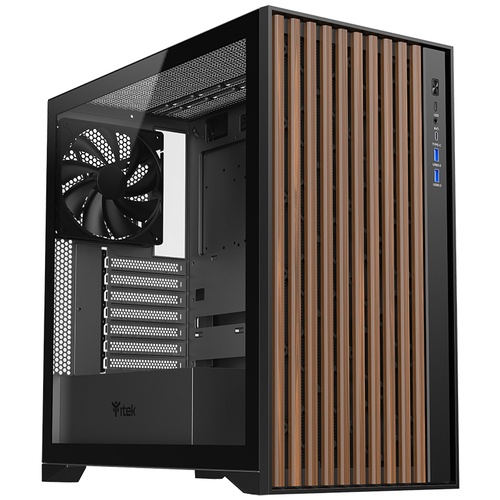 ITEK ITEK CASE WOODY, GAMING TOWER, ATX, 3X12CM BLACK FAN, 2XUSB3, TYPE-C,  WOOD FRONT, TEMP GLASS SIDE P - CASE | TecnoCARE.net Sabaudia, Latina, Terracina, San Felice Circeo e Pontinia