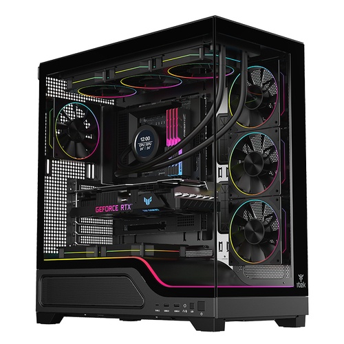 ITEK CASE SHOWBUI WAVE 82B  GAMING TOWER ATX 4x12CM  ARGB FAN 2xUSB3 TYPE-C DARKER TEMP GLASS SIDE  FRON - CASE | TecnoCARE.net Sabaudia, Latina, Terracina, San Felice Circeo e Pontinia