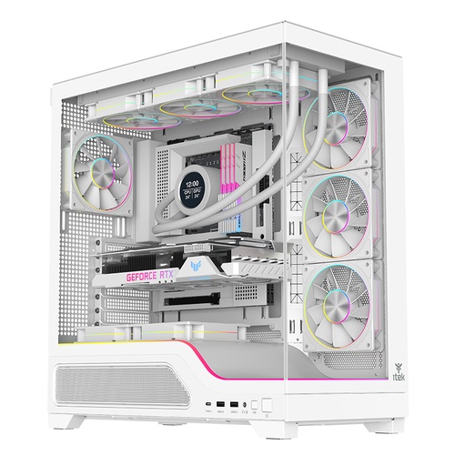 ITEK CASE SHOWBUI WAVE 82W GAMING TOWER ATX 4x12CM ARGB FAN  2xUSB3 TYPE-C DARKER TEMP GLASS SIDE  FRON - CASE | TecnoCARE.net Sabaudia, Latina, Terracina, San Felice Circeo e Pontinia