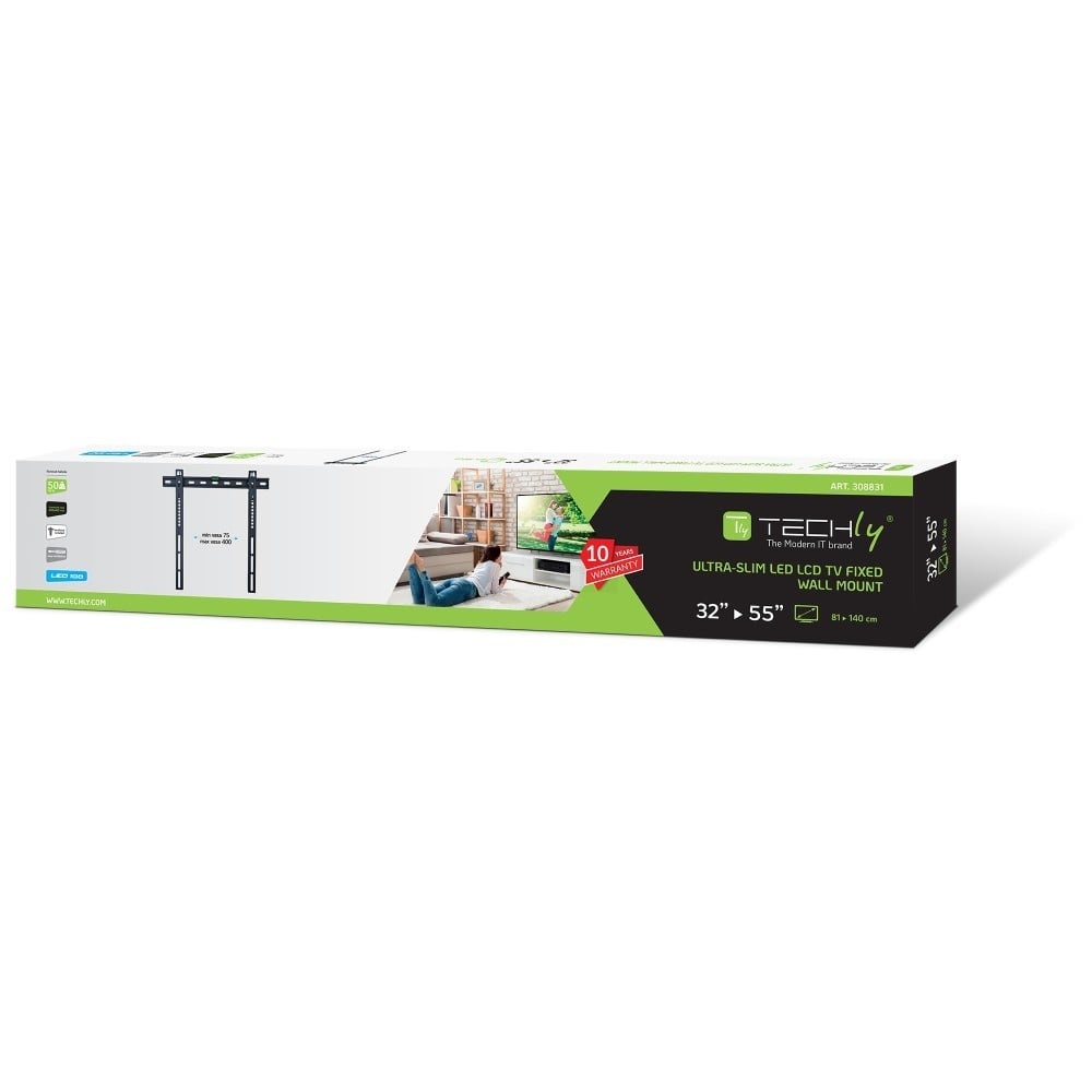 TECHLY Techly ICA-PLB 140M Supporto a parete per TV 32-55" LED/LCD 50kg slim 23mm - ACCESSORI ED ELEMENTI PER APPARECCHIATURA AUDIO | TecnoCARE.net Sabaudia, Latina, Terracina, San Felice Circeo e Pontinia