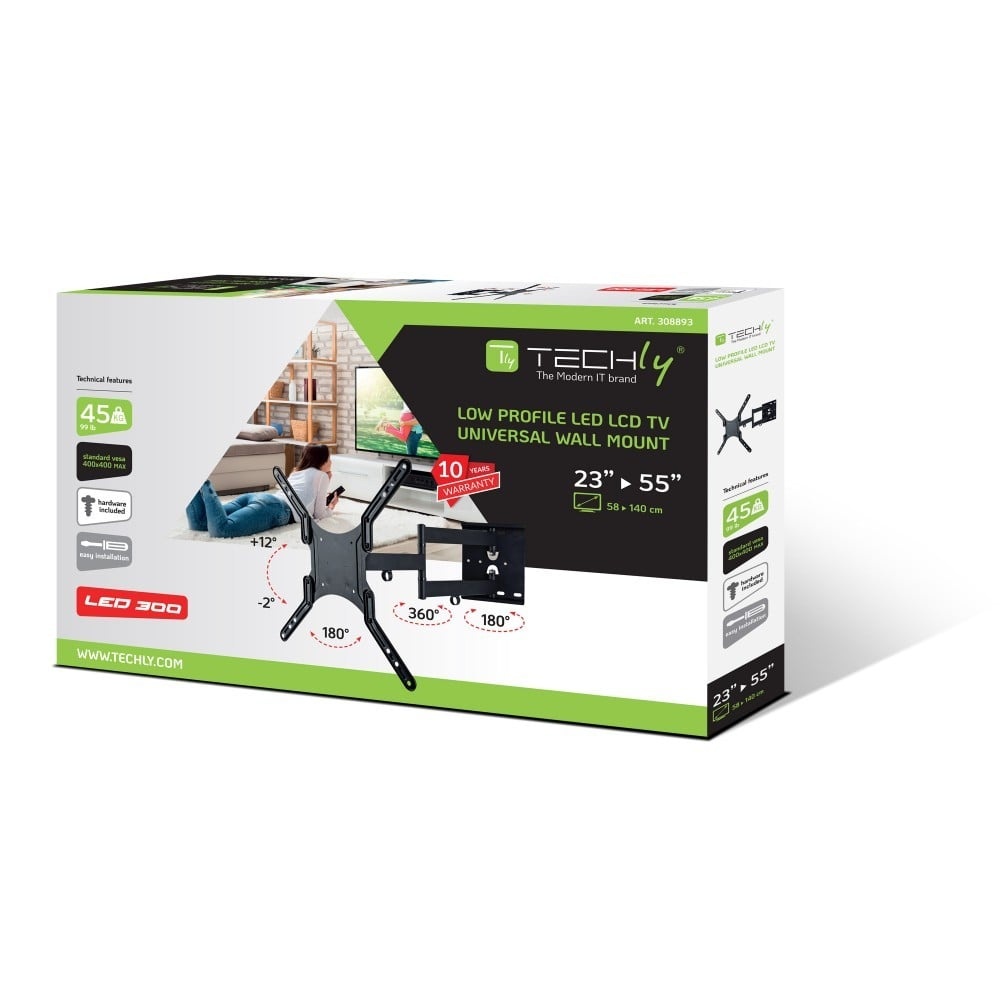 TECHLY Techly ICA-PLB 136M Supporto a parete per TV 23-55" LED/LCD 45kg girevole inclinabile - ACCESSORI ED ELEMENTI PER APPARECCHIATURA AUDIO | TecnoCARE.net Sabaudia, Latina, Terracina, San Felice Circeo e Pontinia