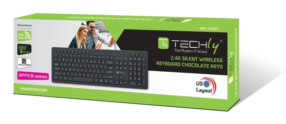 TECHLY Techly ICTWC006-US Tastiera Wireless RF 2.4GHz USB Chocolate - TASTIERE E CONTROLLER | TecnoCARE.net Sabaudia, Latina, Terracina, San Felice Circeo e Pontinia