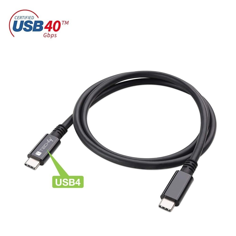 TECHLY Techly ICOC MUSB40-CMCM08 Cavo USB 4.0 USB-C a USB-C Thunderbolt 4 PD M/M 80cm - CAVI PER COMPUTER E PERIFERICHE | TecnoCARE.net Sabaudia, Latina, Terracina, San Felice Circeo e Pontinia