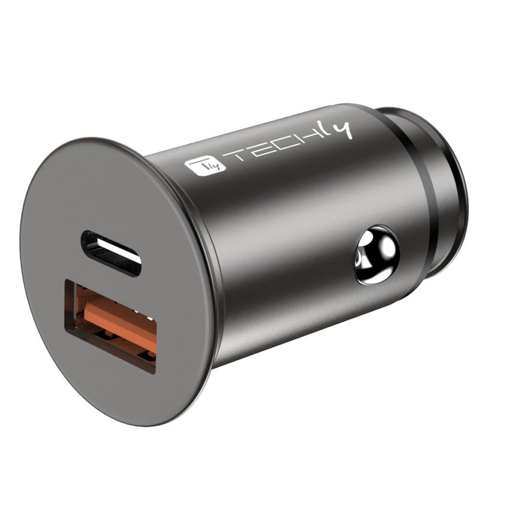 TECHLY Techly IUSB2-CAR5-AC38W Caricatore per auto USB-C & USB-A 38W/3A 5-12V - BATTERIE E ALIMENTATORI | TecnoCARE.net Sabaudia, Latina, Terracina, San Felice Circeo e Pontinia