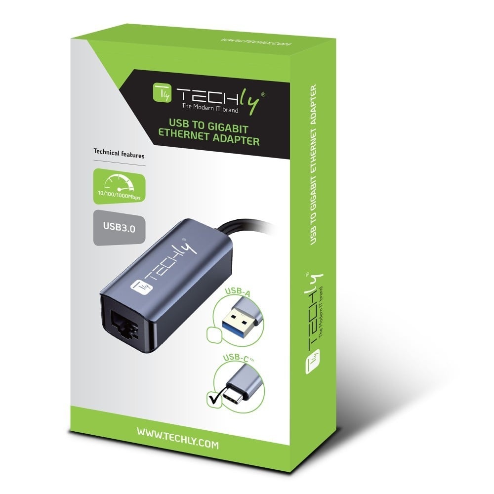 TECHLY Techly IDATA USB-ETGIGA-CA Scheda di rete/adapter USB-C a RJ45 Gigabit Ethernet - PC | TecnoCARE.net Sabaudia, Latina, Terracina, San Felice Circeo e Pontinia