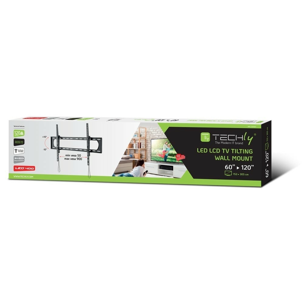TECHLY Techly ICA-PLB 369T Supporto a parete per TV 60-120" LED/LCD 120kg inclinabile slim 80mm - ACCESSORI ED ELEMENTI PER APPARECCHIATURA AUDIO | TecnoCARE.net Sabaudia, Latina, Terracina, San Felice Circeo e Pontinia