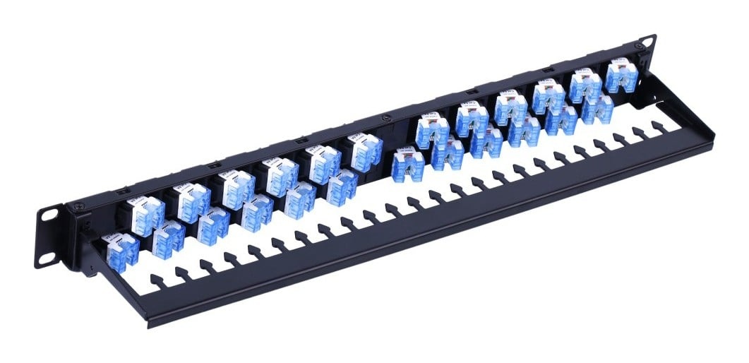 TECHLY Techly I-PP 24-RU-C6ATSL Pannello patch 24x Keystone RJ45 Cat6a UTP, 1U, porte angolate - RETI | TecnoCARE.net Sabaudia, Latina, Terracina, San Felice Circeo e Pontinia
