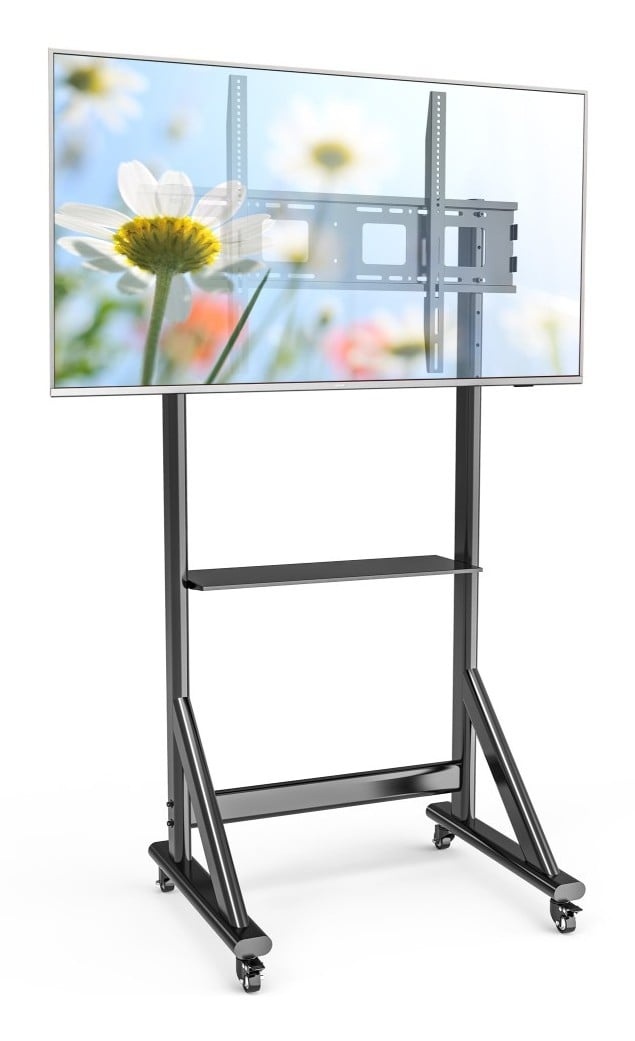 TECHLY Techly ICA-TR7412 Supporto TV mobile 55-100” fino a 120kg con ripiano AV regolabile - ACCESSORI ED ELEMENTI PER APPARECCHIATURA AUDIO | TecnoCARE.net Sabaudia, Latina, Terracina, San Felice Circeo e Pontinia