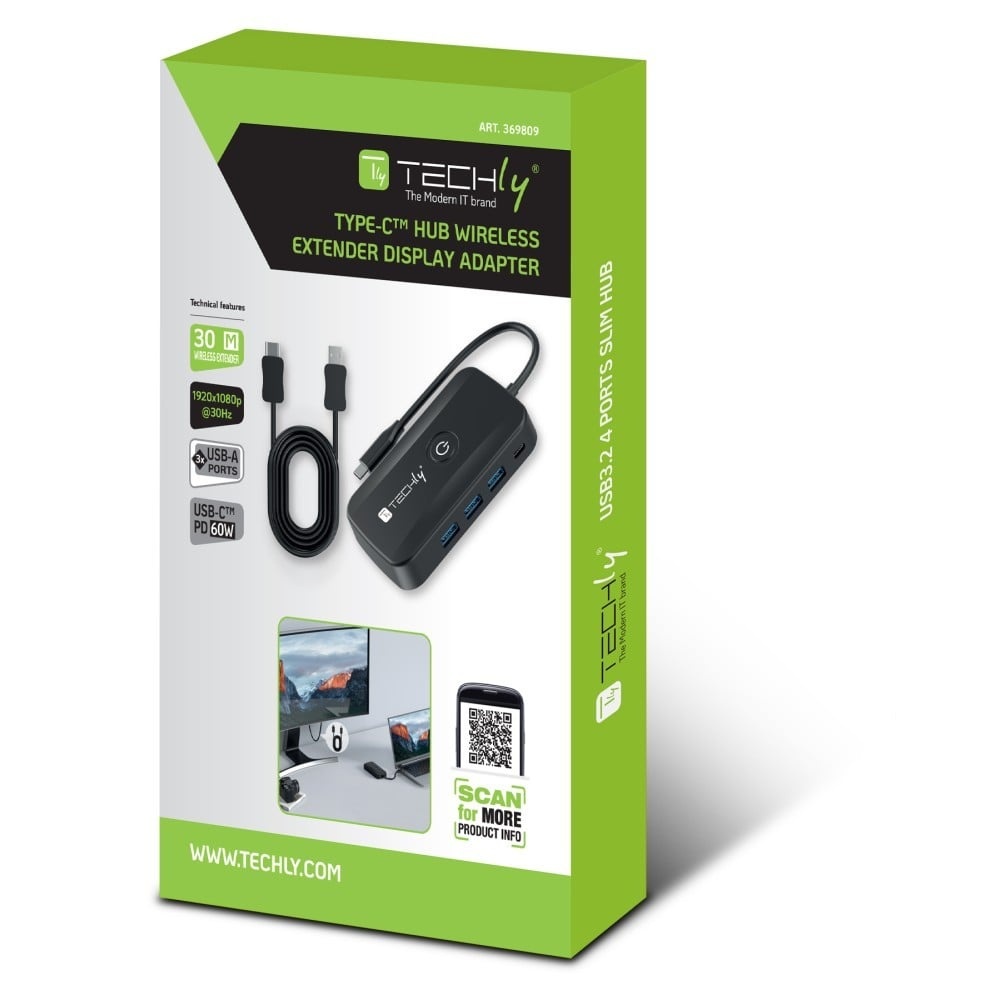 TECHLY Techly IDATA USBC-HUB5WL Trasmettitore video wireless USB-C a HDMI 1080p fino a 30m - ELABORAZIONI E DISTRIBUZIONI DEL SEGNALE | TecnoCARE.net Sabaudia, Latina, Terracina, San Felice Circeo e Pontinia