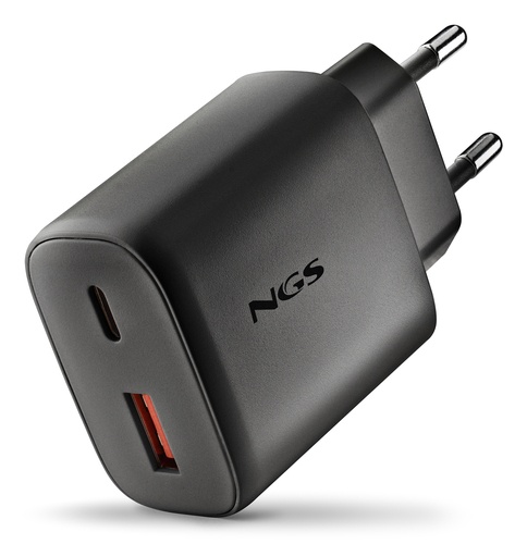 NGS NGS ERA 45W BLACK: CARICATORE GaN DA PARETE UNIVERSALE DA 45W con 2 porte: USB-C + USB-A - CARICABATTERIE | TecnoCARE.net Sabaudia, Latina, Terracina, San Felice Circeo e Pontinia