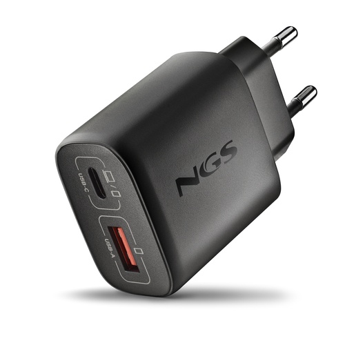 NGS NGS EON 45W BLACK: CARICATORE GaN DA PARETE UNIVERSALE DA 45W con 2 porte: USB-C + USB-A - CARICABATTERIE | TecnoCARE.net Sabaudia, Latina, Terracina, San Felice Circeo e Pontinia
