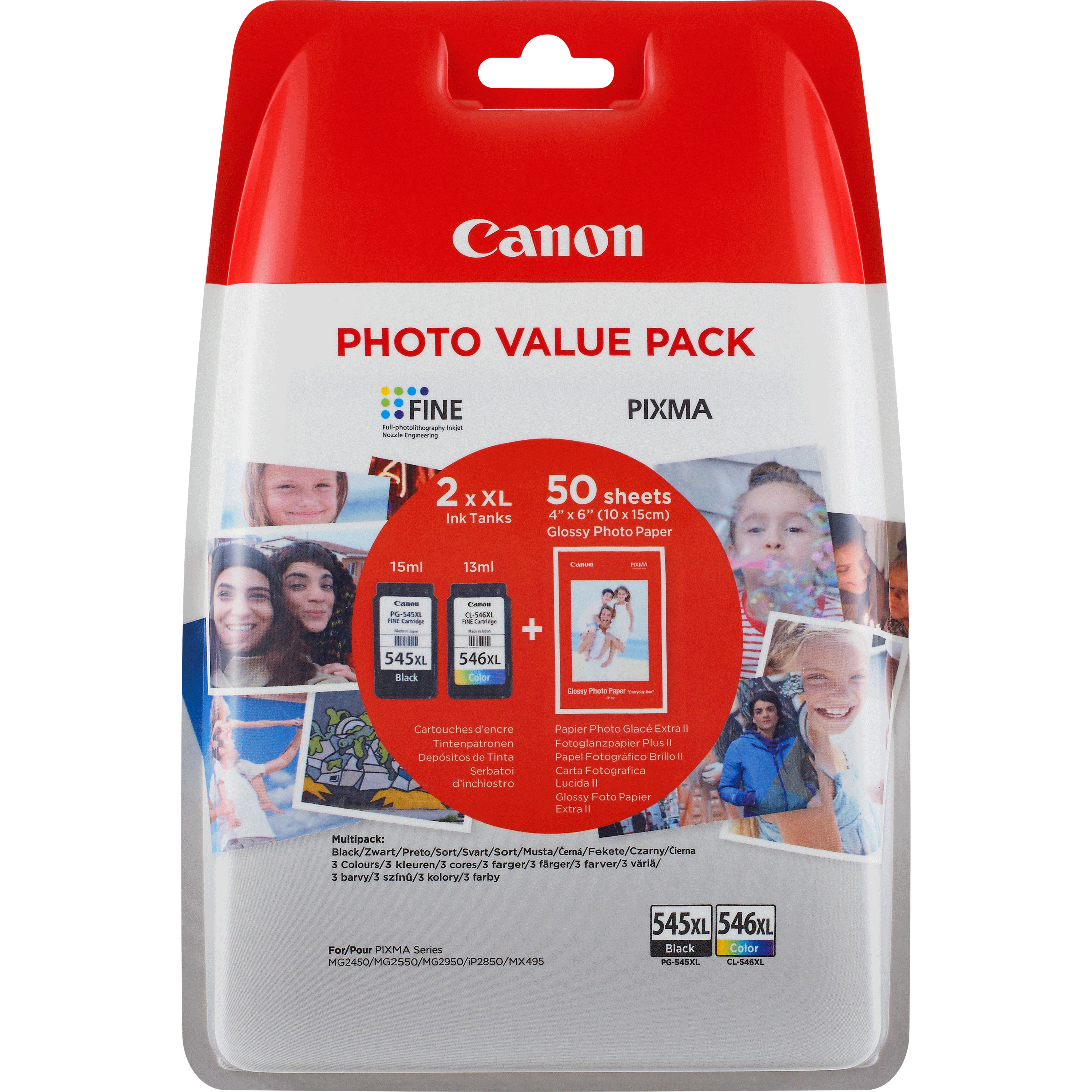 CANON Canon PG-545XL/CL546XL cartuccia d'inchiostro 2 pz Originale Resa elevata (XL) Nero, Ciano, Giallo, Magenta - STAMPANTI E SCANNER | TecnoCARE.net Sabaudia, Latina, Terracina, San Felice Circeo e Pontinia