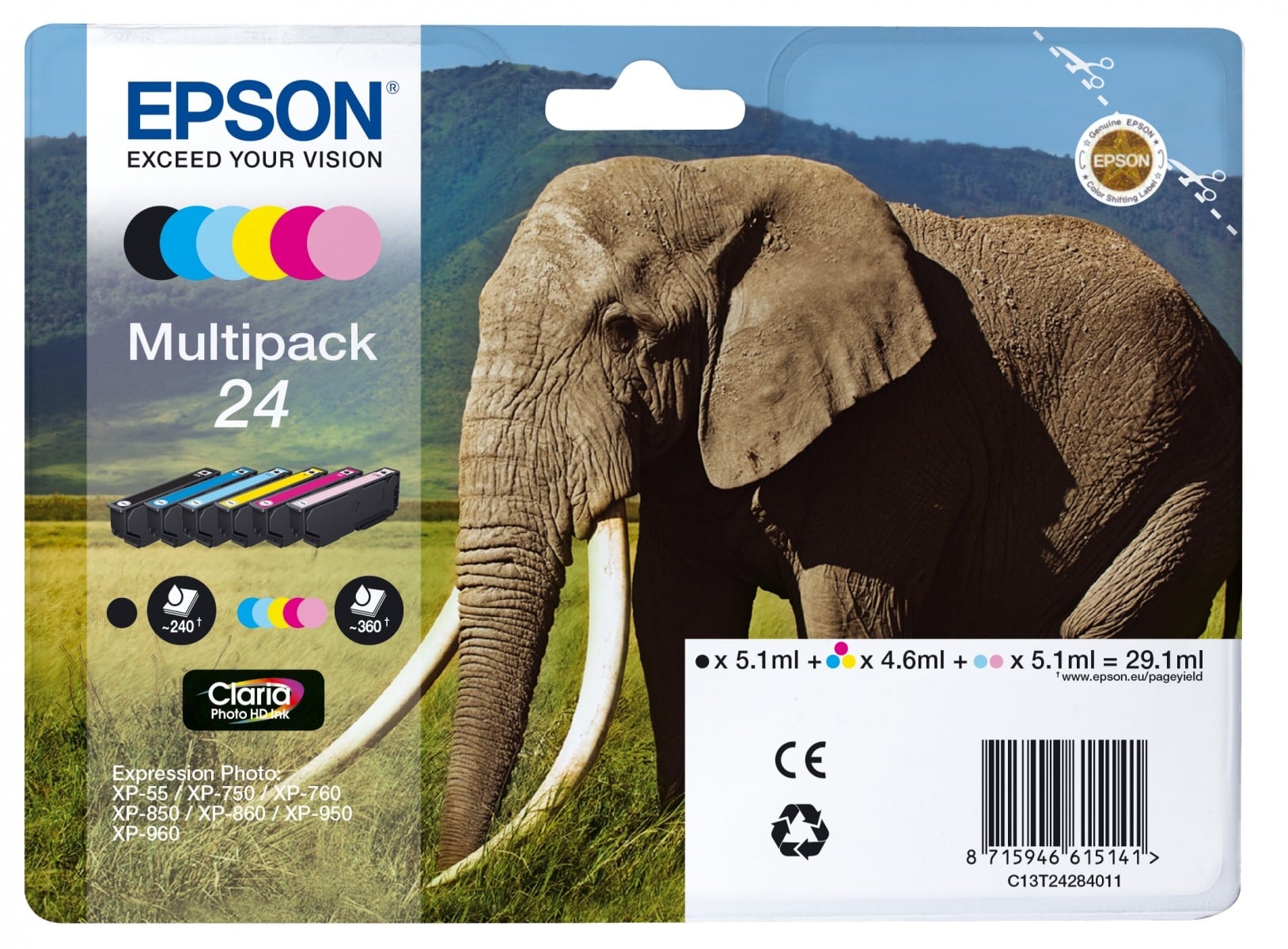 EPSON Epson Elephant Multipack 6-colours 24 Claria Photo HD Ink - STAMPANTI E SCANNER | TecnoCARE.net Sabaudia, Latina, Terracina, San Felice Circeo e Pontinia