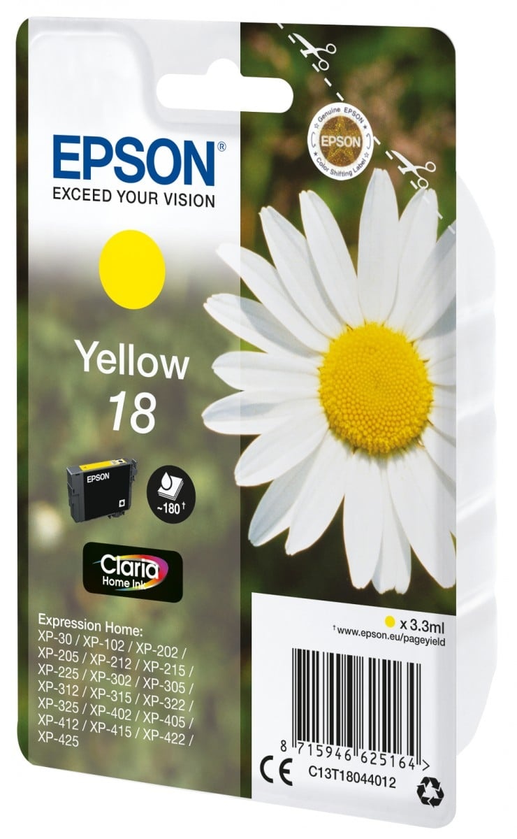 EPSON Epson C13T18044012 Cartuccia d'inchiostro gialla Claria Home Standard con resa di 180 pagine - STAMPANTI E SCANNER | TecnoCARE.net Sabaudia, Latina, Terracina, San Felice Circeo e Pontinia