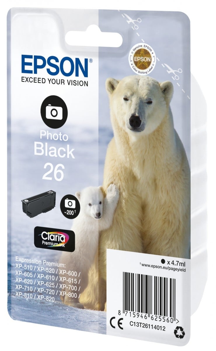EPSON Epson C13T26114012 Cartuccia d'inchiostro Claria Premium Photo Black - STAMPANTI E SCANNER | TecnoCARE.net Sabaudia, Latina, Terracina, San Felice Circeo e Pontinia