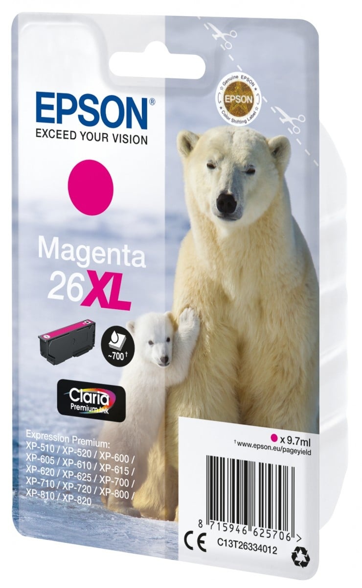 EPSON Epson C13T26334012 Cartuccia d'inchiostro Magenta 26XL Claria Premium - STAMPANTI E SCANNER | TecnoCARE.net Sabaudia, Latina, Terracina, San Felice Circeo e Pontinia